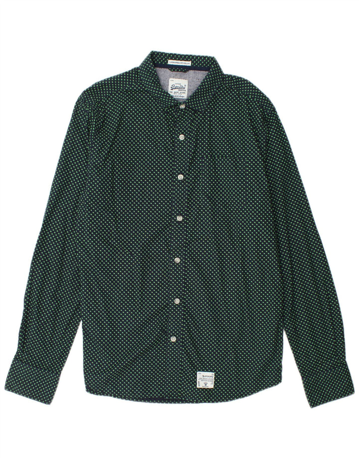 SUPERDRY Мужская рубашка с рисунком 2XL Темно-синий в пятнистый цвет
