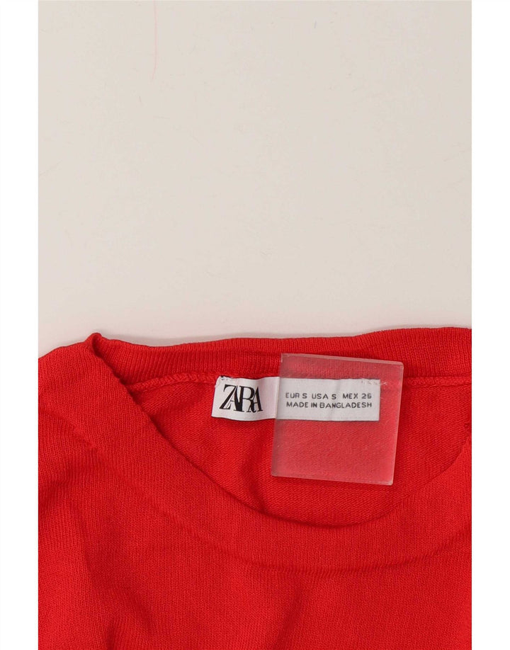 Женская блузка Zara Top UK 10, маленькая красная