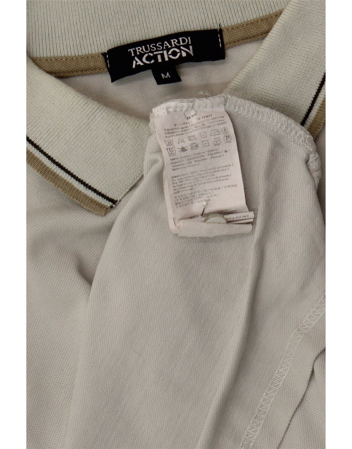 TRUSSARDI Mens Polo Shirt Medium Grey Cotton Vintage Trussardi and Second-Hand Trussardi from Messina Hembry 