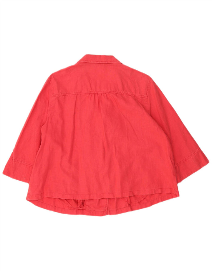 Женский блейзер с рукавом 3/4 и 1 пуговицей Marks & Spencer, Великобритания, 18 XL, красный лен