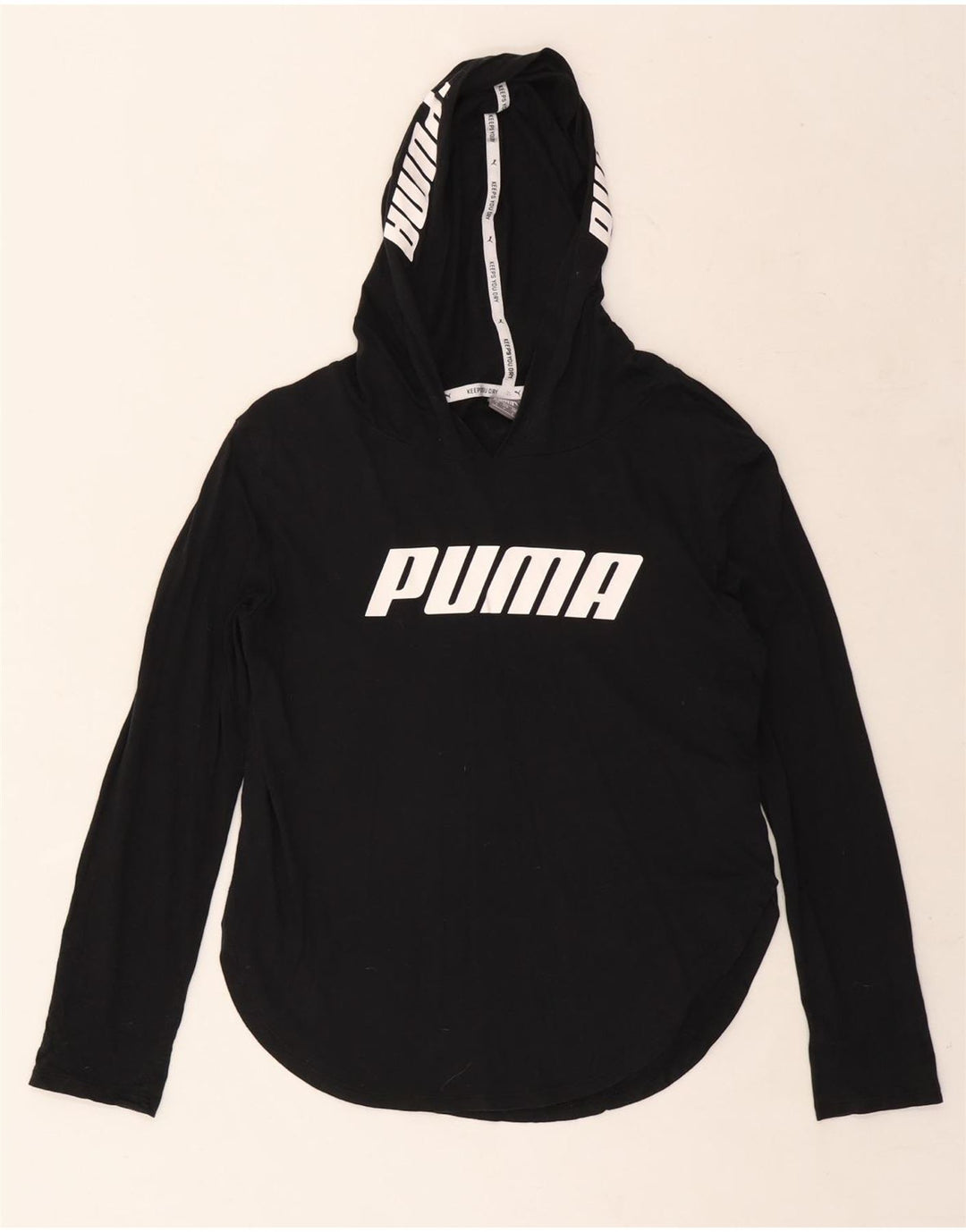 Женский топ с капюшоном и графическим рисунком PUMA UK 10, маленький черный хлопок