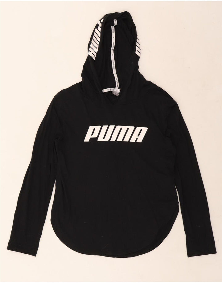 Женский топ с капюшоном и графическим рисунком PUMA UK 10, маленький черный хлопок