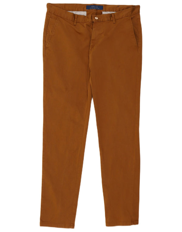 Мужские узкие брюки-чиносы Zara EU 44, большие W34 L30, коричневые