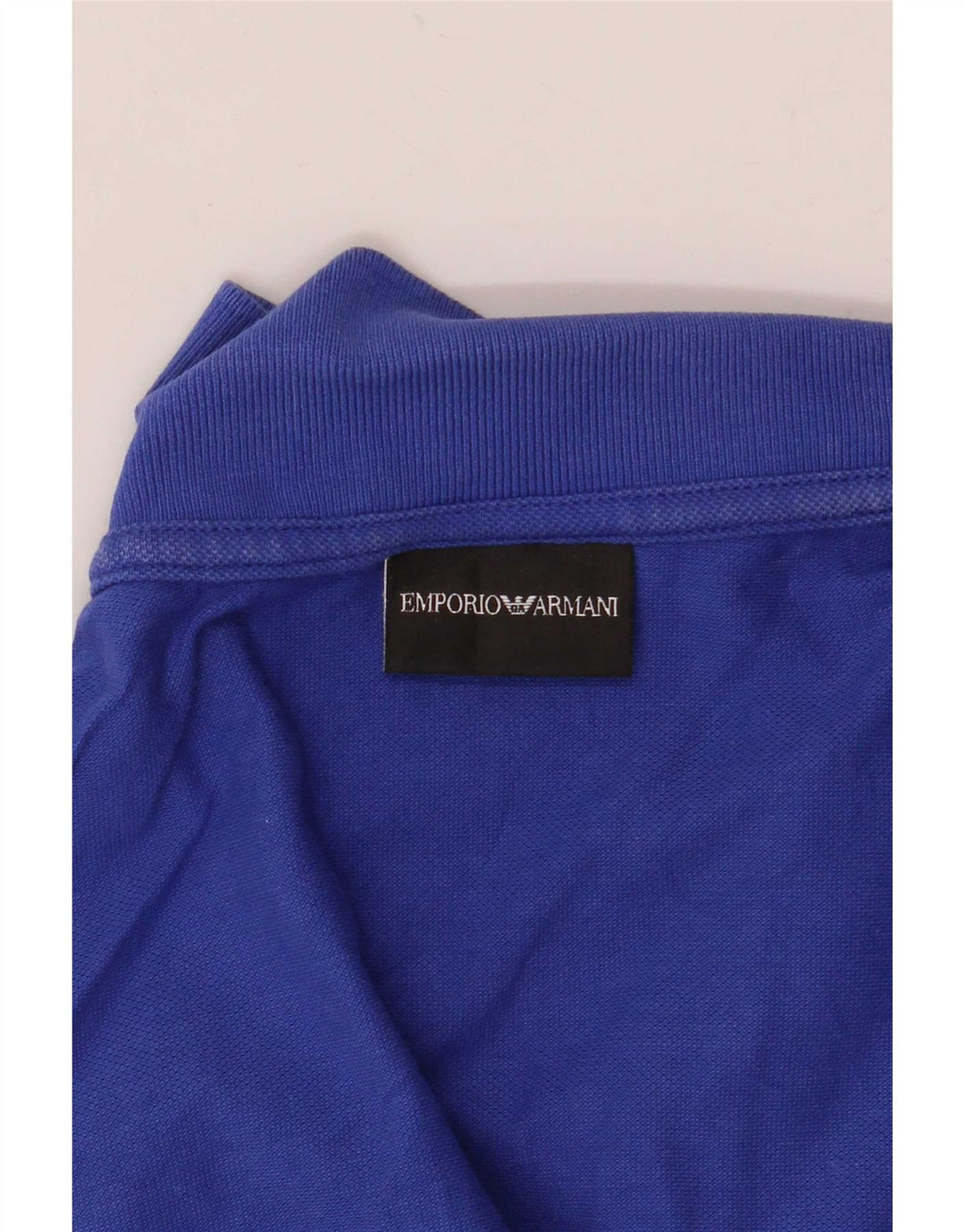 Мужская рубашка-поло Emporio Armani среднего синего цвета