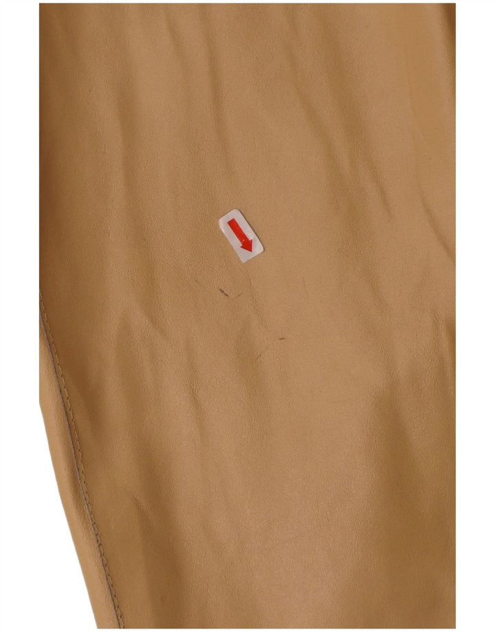 MAURIZIO TROIANO Mens Leather Jacket UK 38 Medium Beige Leather