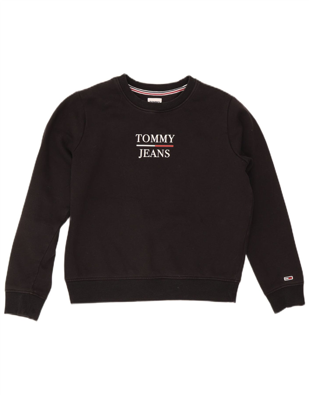 Женский джемпер большого размера с рисунком Tommy Hilfiger UK 10, маленький черный