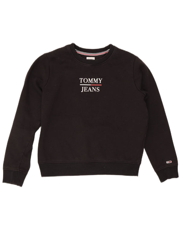 Женский джемпер большого размера с рисунком Tommy Hilfiger UK 10, маленький черный