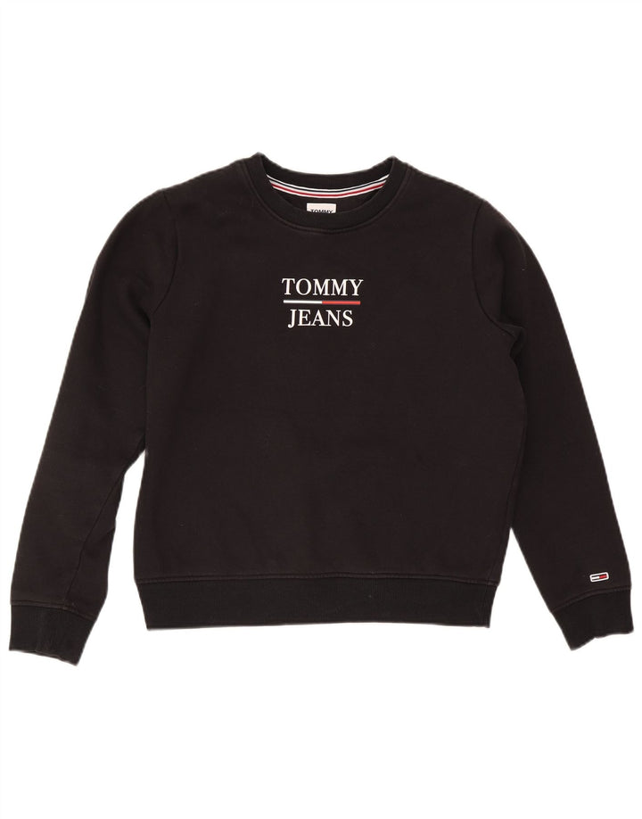 Женский джемпер большого размера с рисунком Tommy Hilfiger UK 10, маленький черный