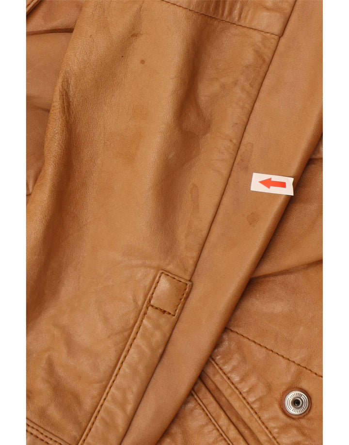 Мужская кожаная куртка Diesel UK 38 средний бежевый кожаный