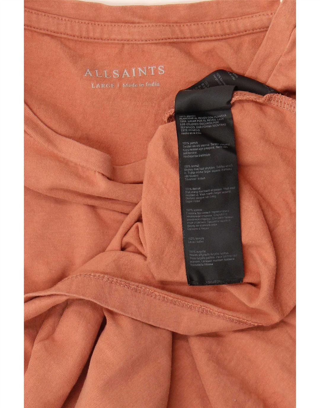 Мужская футболка All Saints, большой коричневый хлопок
