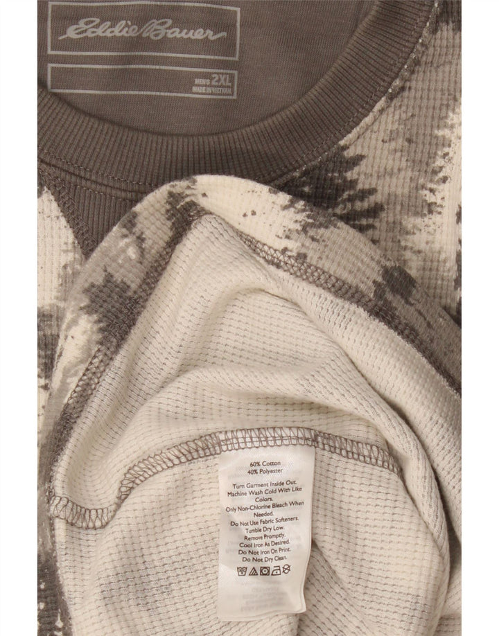 Мужской топ с абстрактным узором EDDIE BAUER, длинный рукав, 2XL, серый хлопок