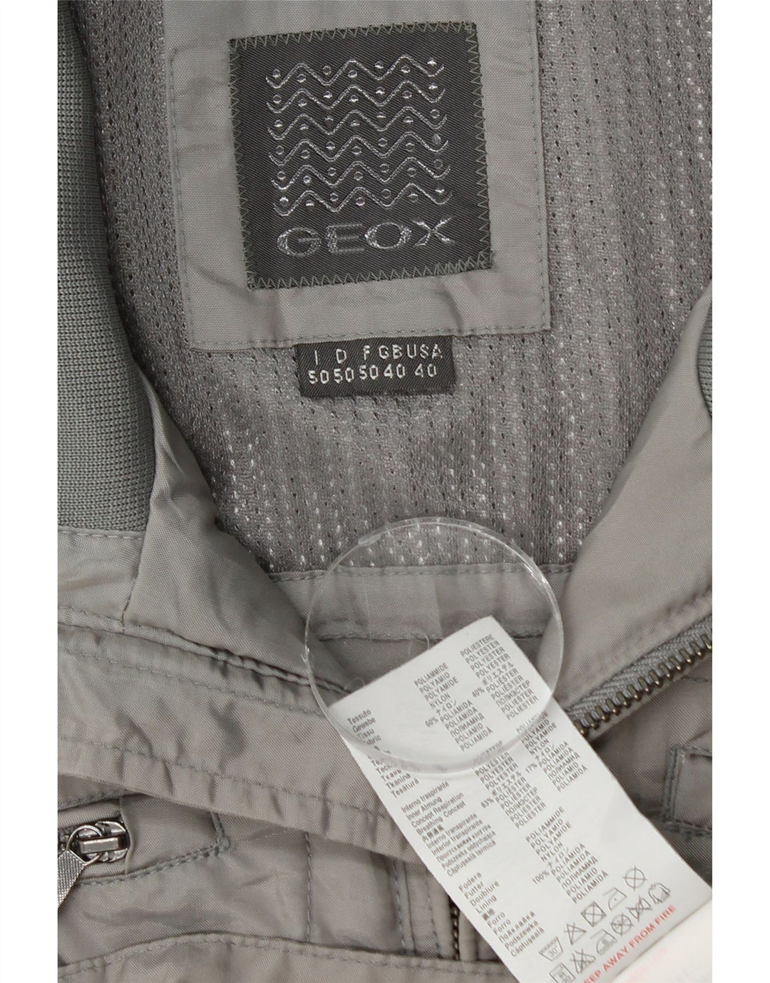 Мужская куртка Geox UK 40, большая, серая, полиамид