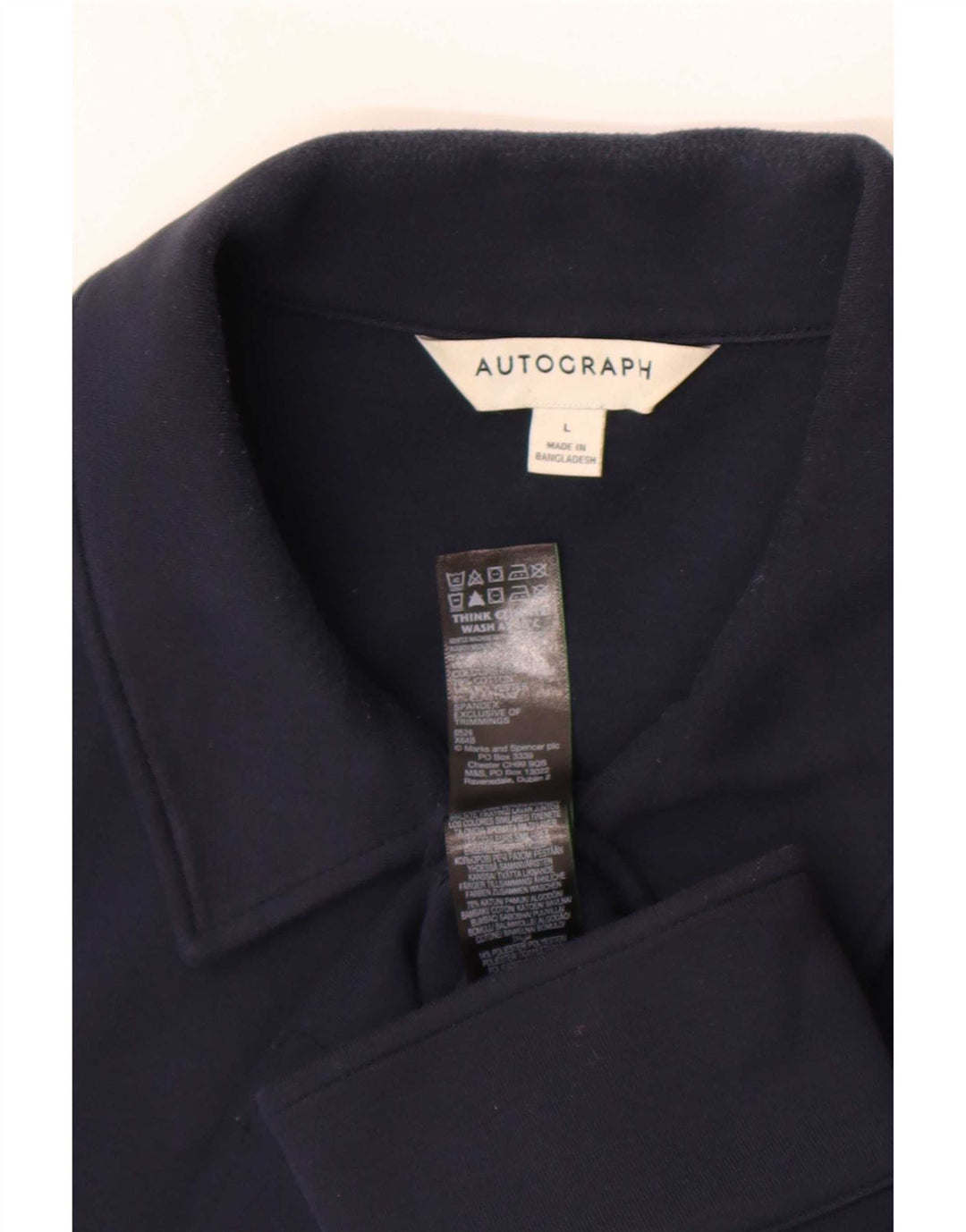 Мужской бомбер Marks & Spencer Autograph UK 40, большой темно-синий, хлопок