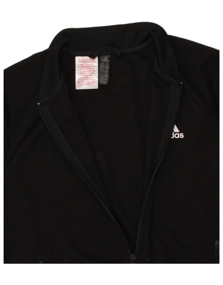 ADIDAS Boys Graphic Tracksuit Top Jacket 9-10 Years Black Polyester Vintage Adidas and Second-Hand Adidas from Messina Hembry 