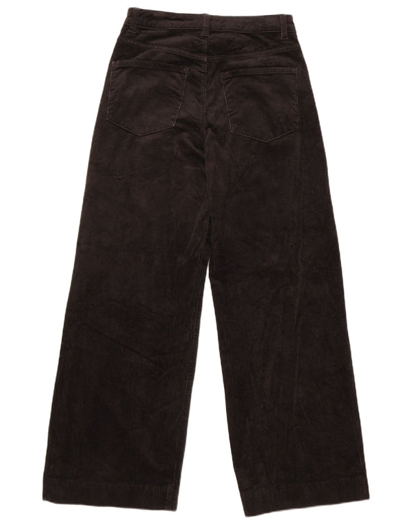 Женские вельветовые брюки с высокой талией Marks & Spencer UK 8, маленькие W26 L29, черные