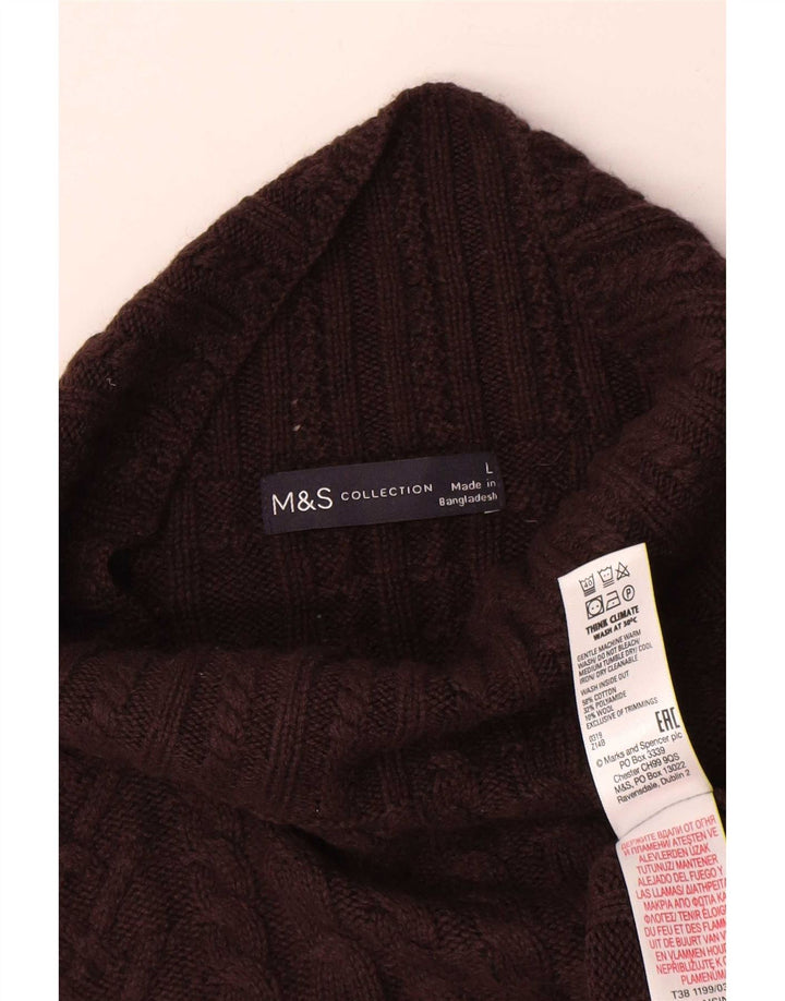 Женский джемпер с высоким воротником Marks & Spencer, Великобритания 16, большой коричневый