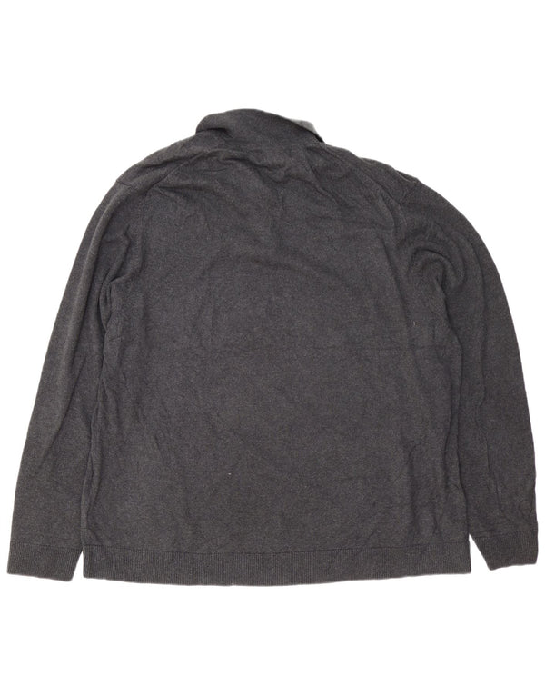 Мужской свитер с воротником поло EDDIE BAUER 2XL, серый хлопок