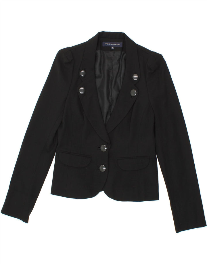 FRENCH CONNECTION Womens 2 Button Blazer Jacket UK 10 Small Black Vintage French Connection and Second-Hand French Connection from Messina Hembry 