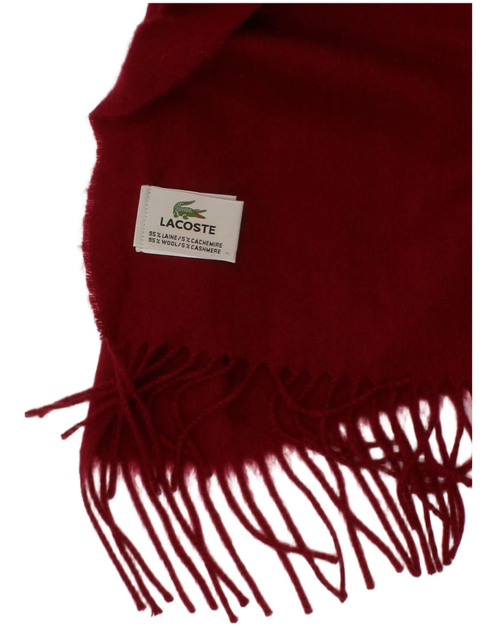 Мужской прямоугольный шарф Lacoste, один размер, красный, классический, шерстяной