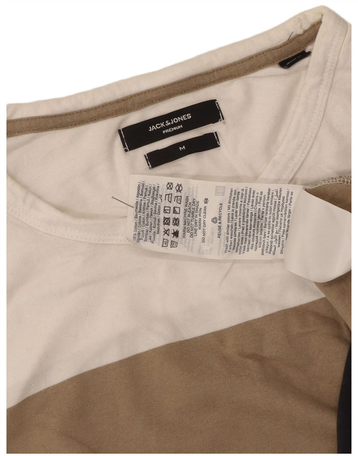 Мужская футболка Jack & Jones Top среднего бежевого цвета из хлопка с цветными блоками