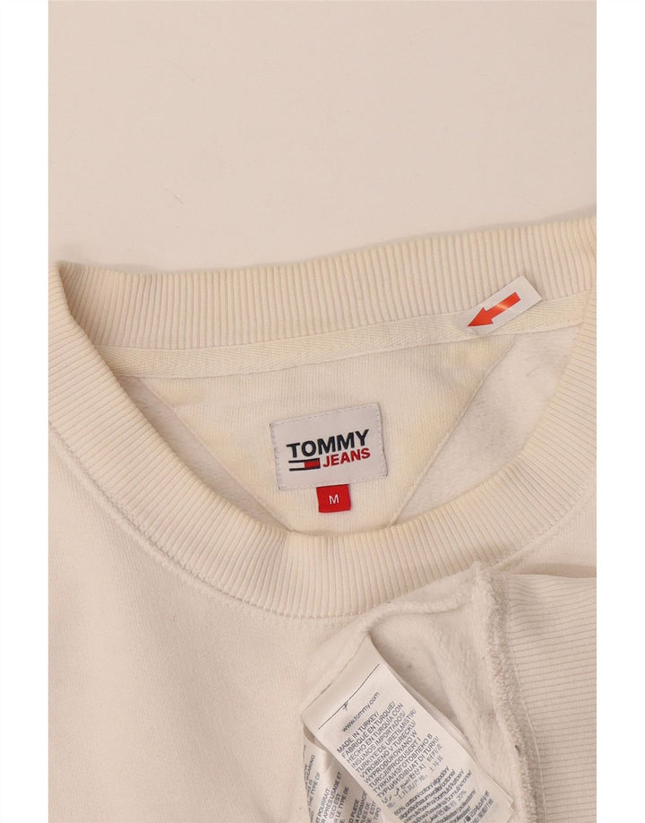 Мужской свитшот с рисунком Tommy Hilfiger, хлопковый джемпер среднего размера белого цвета