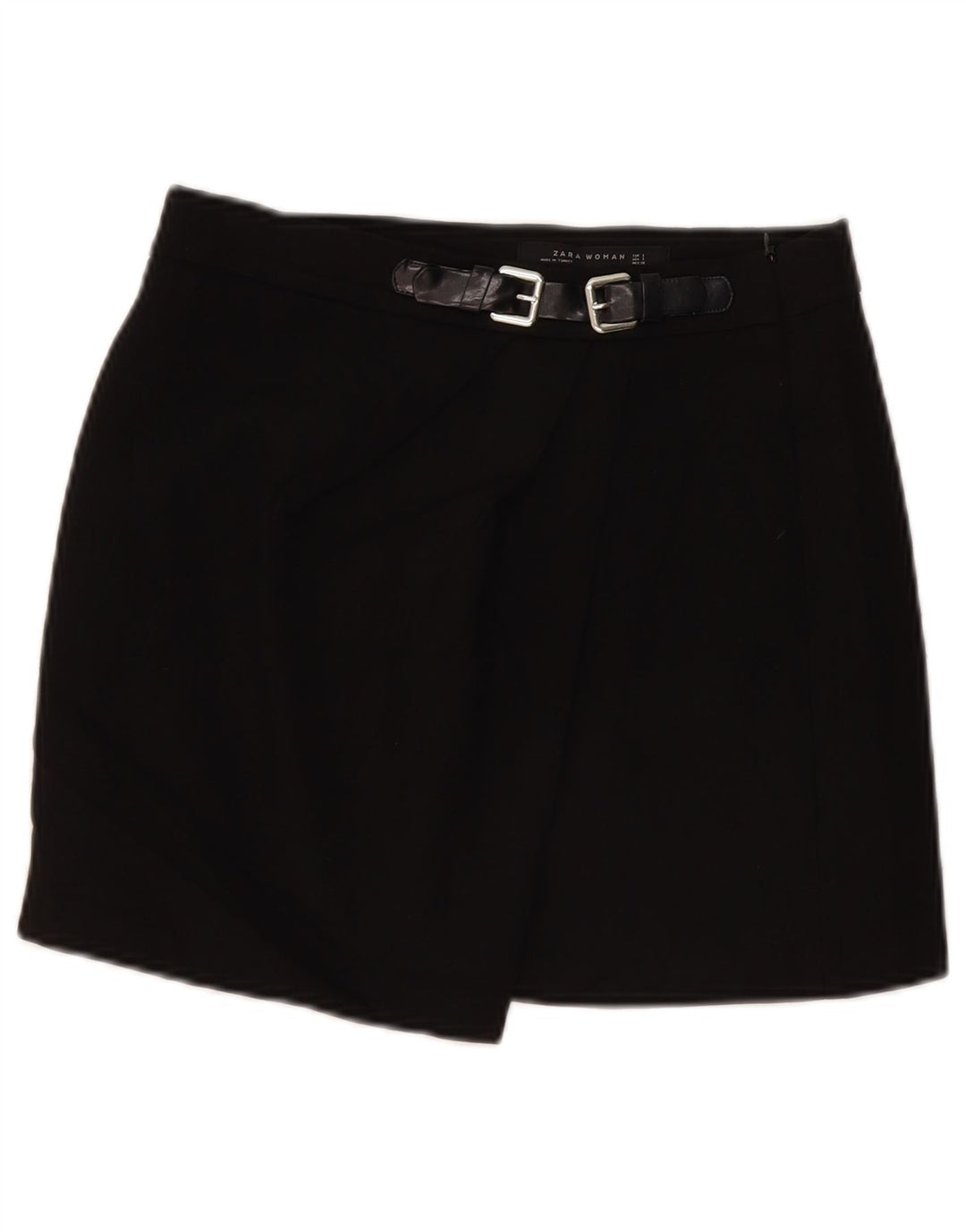 Zara Женская асимметричная юбка с запахом, маленькая W27, черная