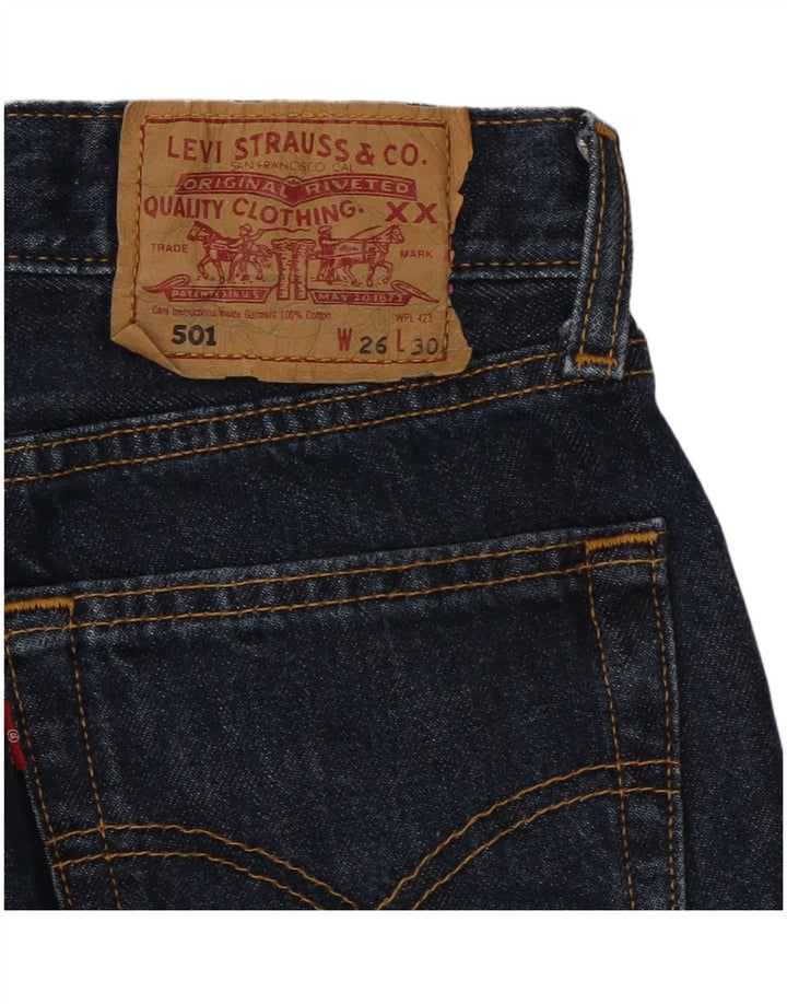 Женские прямые джинсы Levi's 501 W26 L30 темно-синие