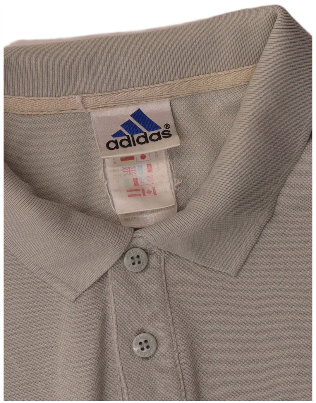 ADIDAS Mens Polo Shirt UK 40/42 Medium Grey Cotton