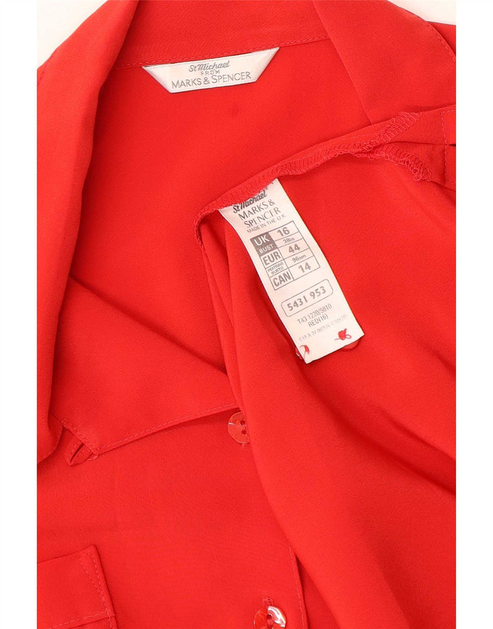 Женская блузка-рубашка Marks & Spencer St. Michael UK 16, большой красный полиэстер