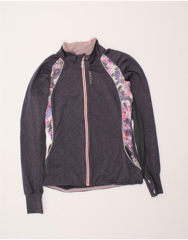 VINTAGE Womens Graphic Tracksuit Top Jacket UK 10 Small Navy Blue Vintage Vintage and Second-Hand Vintage from Messina Hembry 
