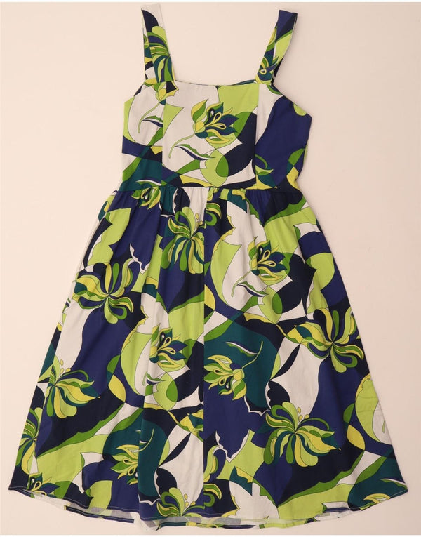 ВИНТАЖНЫЙ женский сарафан IT 48 XL Разноцветный хлопок с цветочным принтом