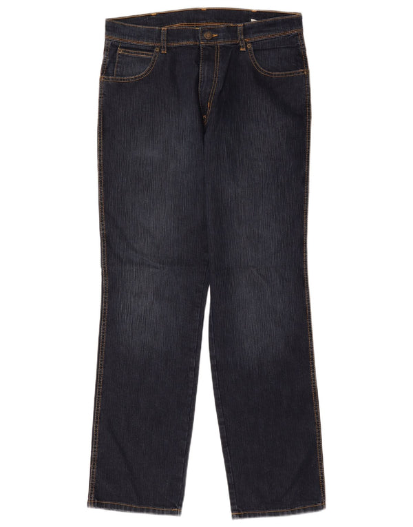 Мужские прямые джинсы Wrangler стандартного кроя W34 L32 темно-синие, хлопок