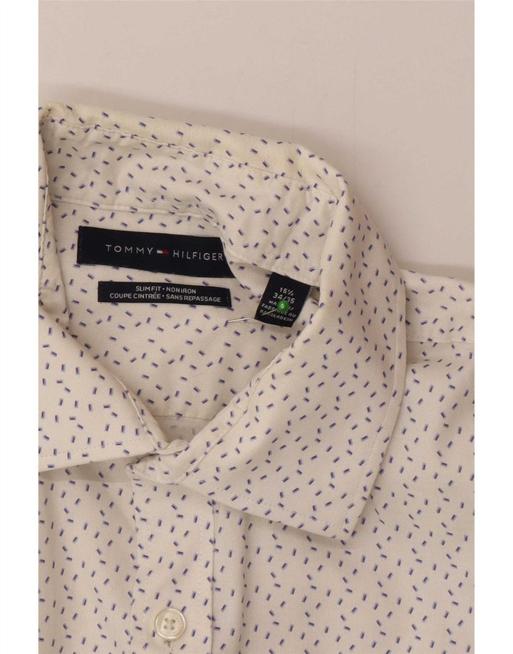 Мужская рубашка приталенного кроя Tommy Hilfiger, размер 15 1/2, средняя, белая в крапинку