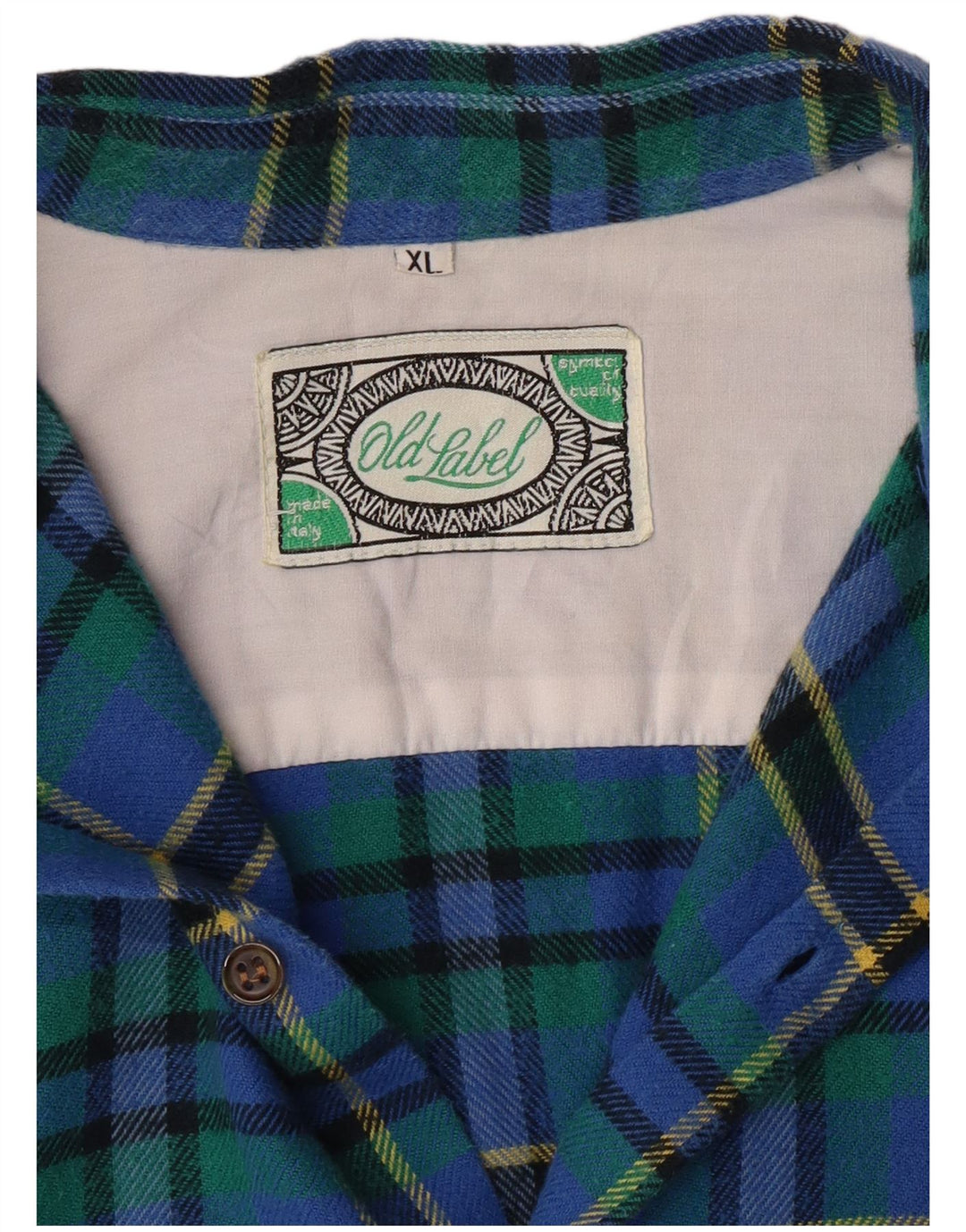 VINTAGE Mens Flannel Shirt XL Blue Check