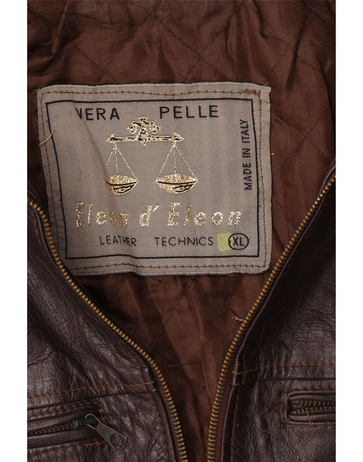 Мужская кожаная куртка VINTAGE UK 42 XL коричневая кожа