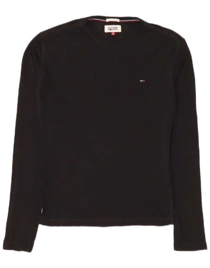 TOMMY HILFIGER Мужской топ с длинным рукавом, маленький черный, хлопок