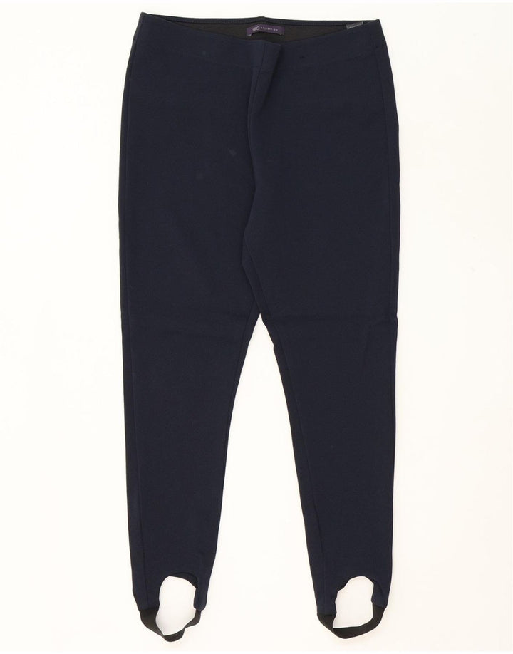 MARKS & SPENCER Womens Cropped Trousers UK 12 Medium W23 L24 Navy Blue Vintage Marks & Spencer and Second-Hand Marks & Spencer from Messina Hembry 