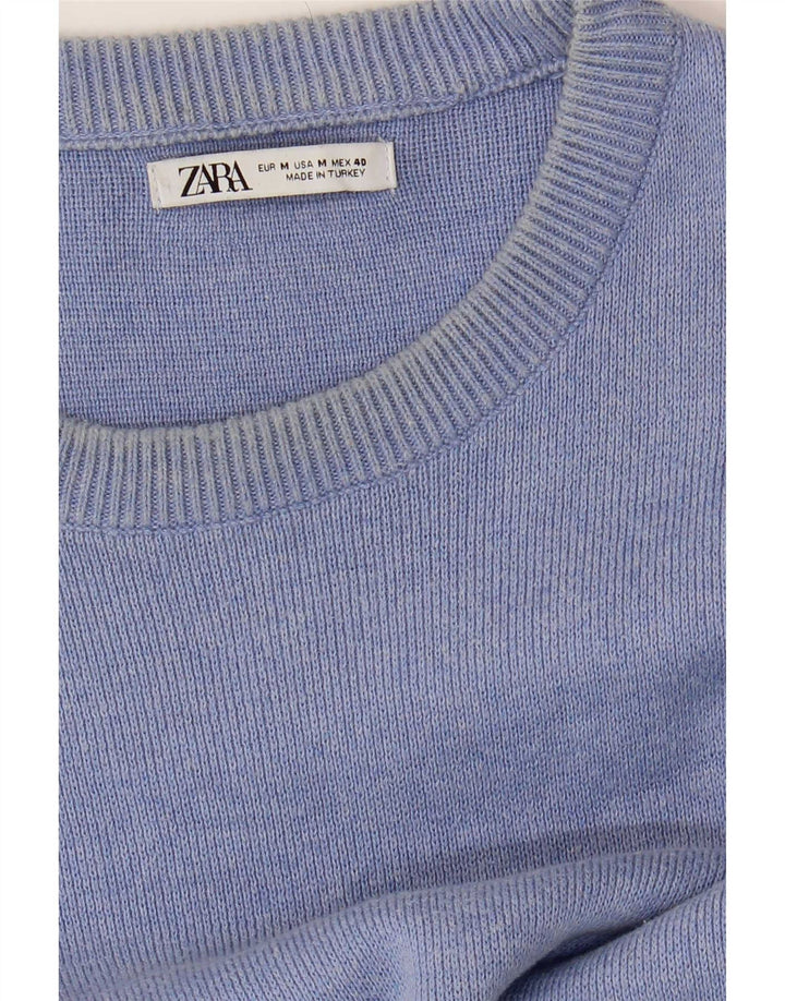 Мужской джемпер с круглым вырезом Zara, средний синий
