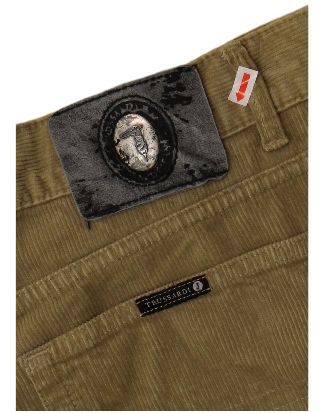 TRUSSARDI Мужские прямые вельветовые брюки IT 54 2XL W40 L32 Хаки Хлопок