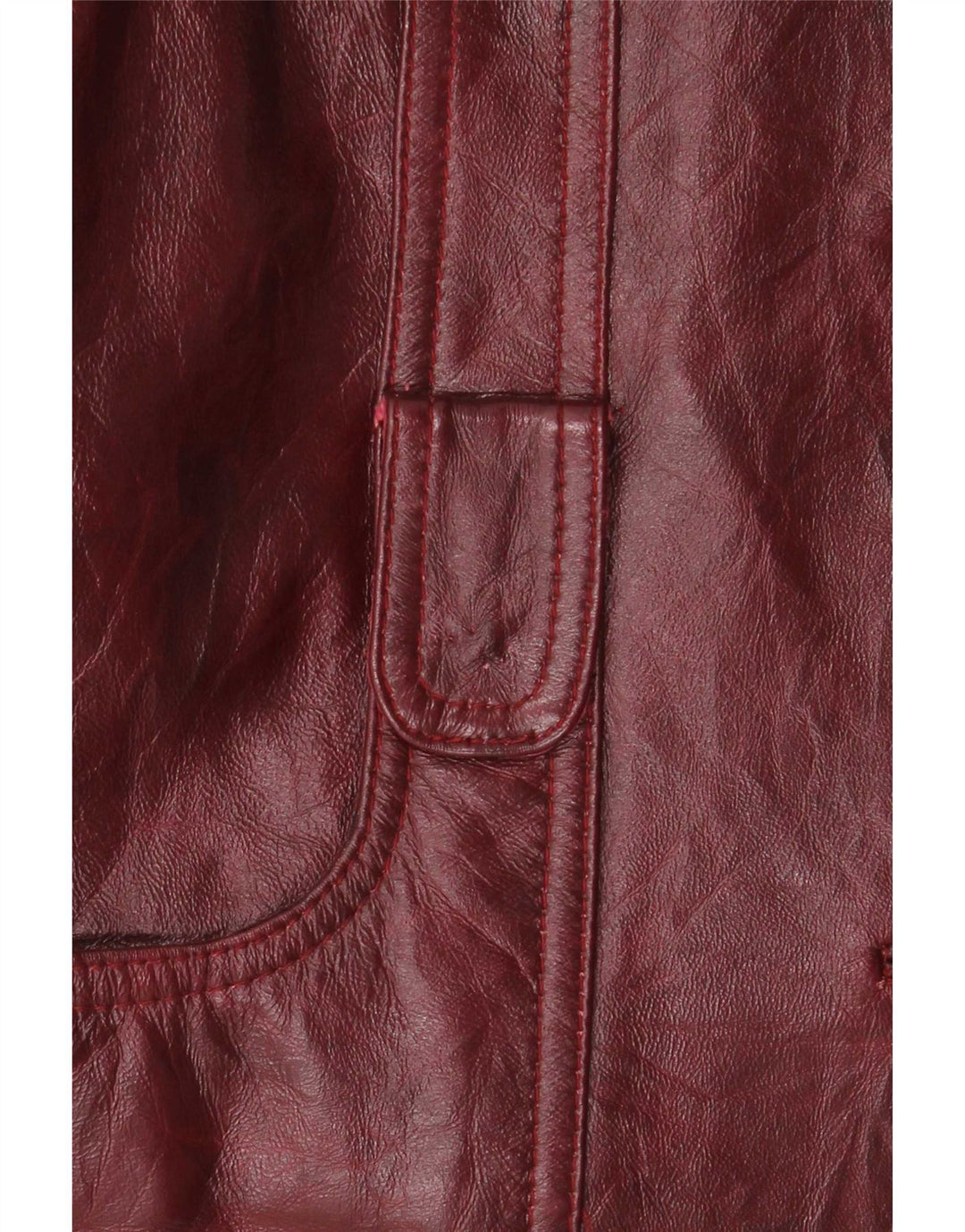 Винтажная женская кожаная куртка UK 26 5XL бордовая