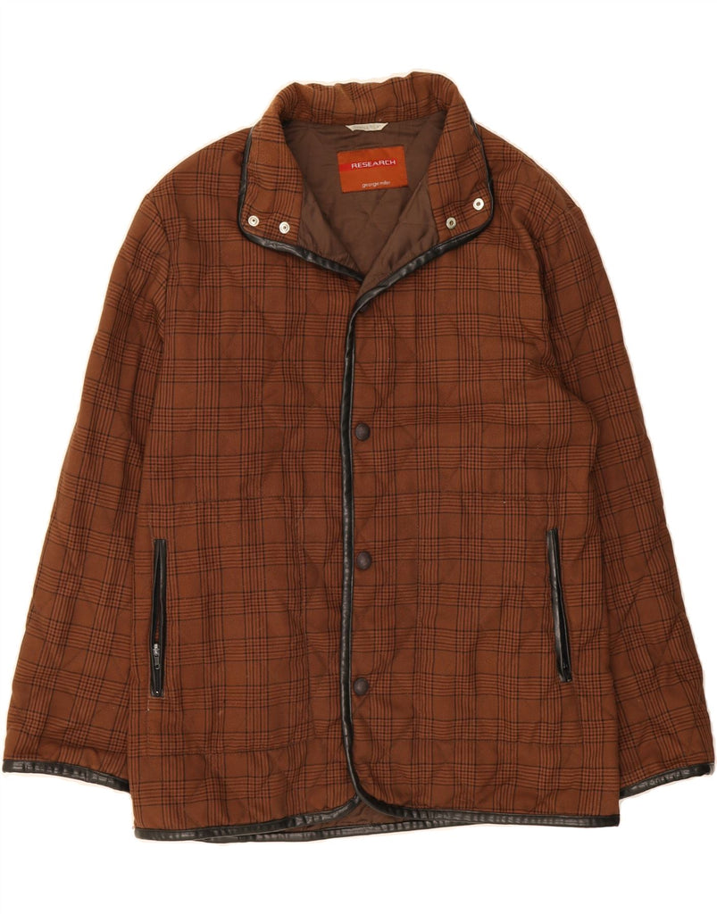 GEORGE MILLER Mens Quilted Jacket UK 40 Large Brown Check Vintage GEORGE MILLER and Second-Hand GEORGE MILLER from Messina Hembry 