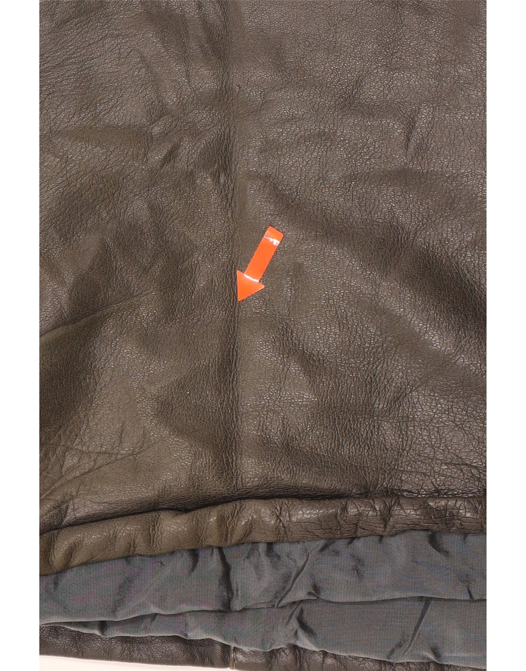 VINTAGE Mens Leather Coat UK 42 XL Grey