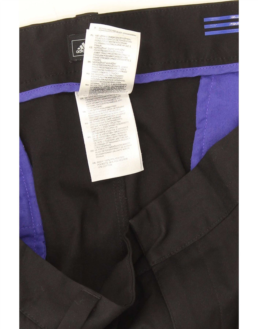 Мужские прямые костюмные брюки Adidas W40 L30, черный полиэстер