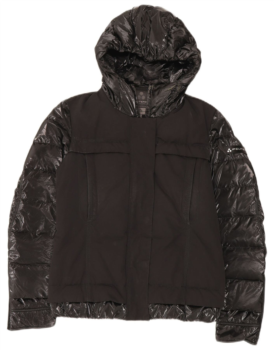 PEUTEREY Женская утепленная куртка с капюшоном IT 42 Средний Черный Полиамид