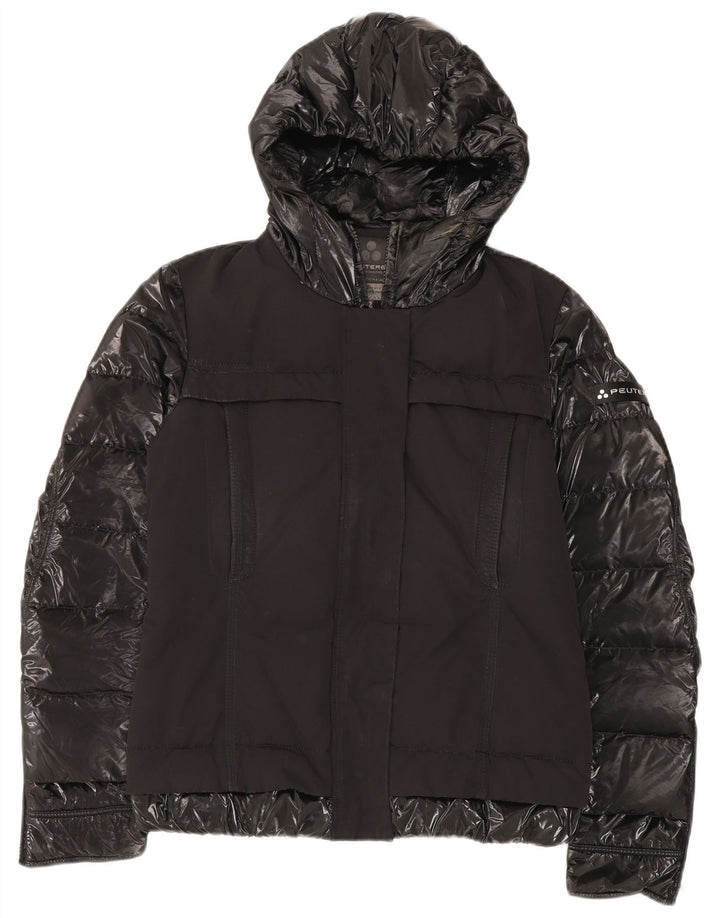PEUTEREY Женская утепленная куртка с капюшоном IT 42 Средний Черный Полиамид