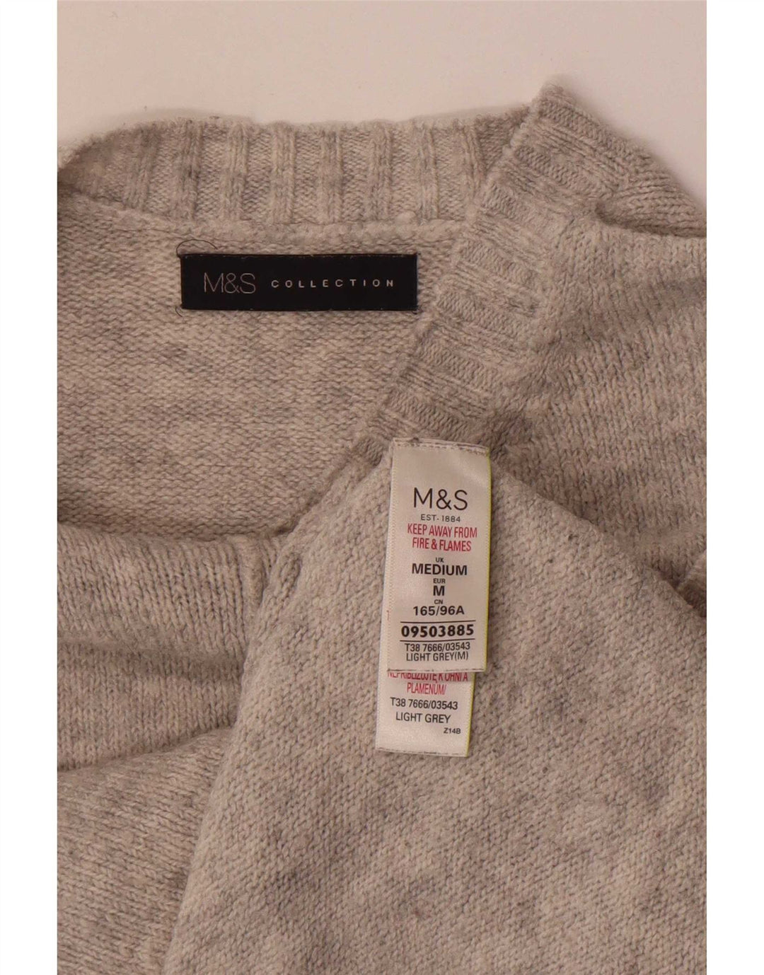 Женский джемпер с круглым вырезом Marks & Spencer UK 14, средний серый акрил