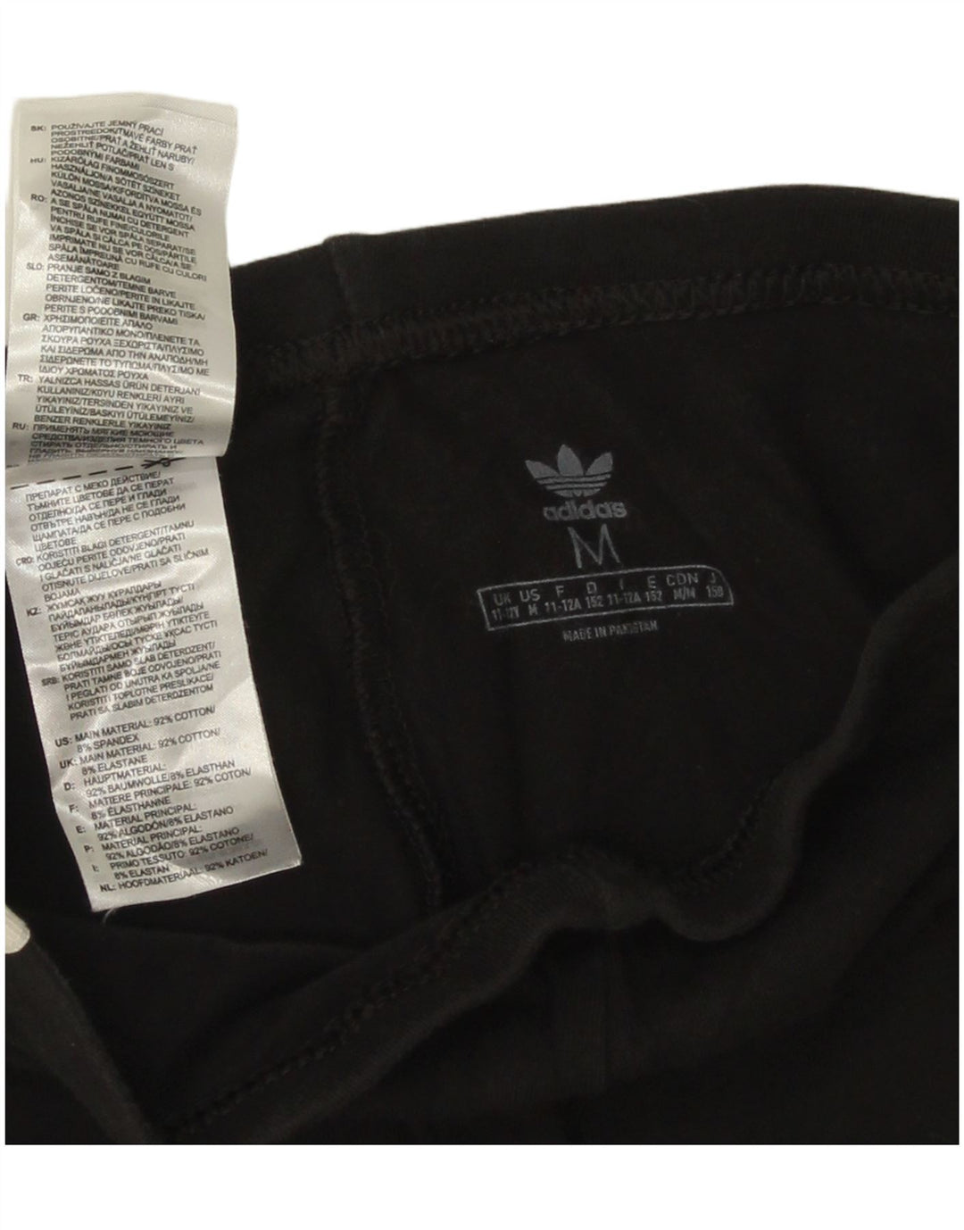 Леггинсы Adidas для девочек 11-12 лет, средние, черные, хлопковые