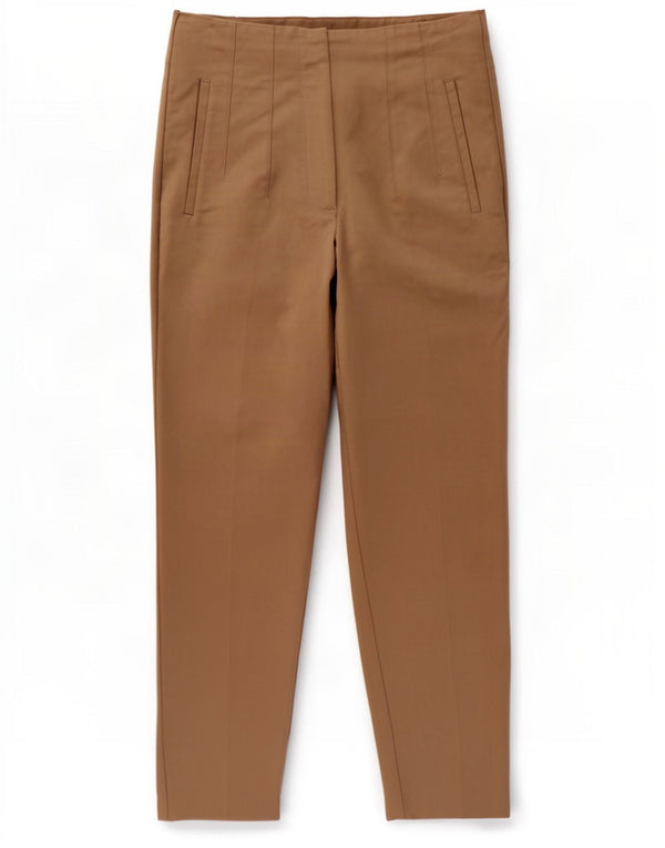 Женские зауженные костюмные брюки с завышенной талией Zara XS W24 L26, бежевый полиэстер