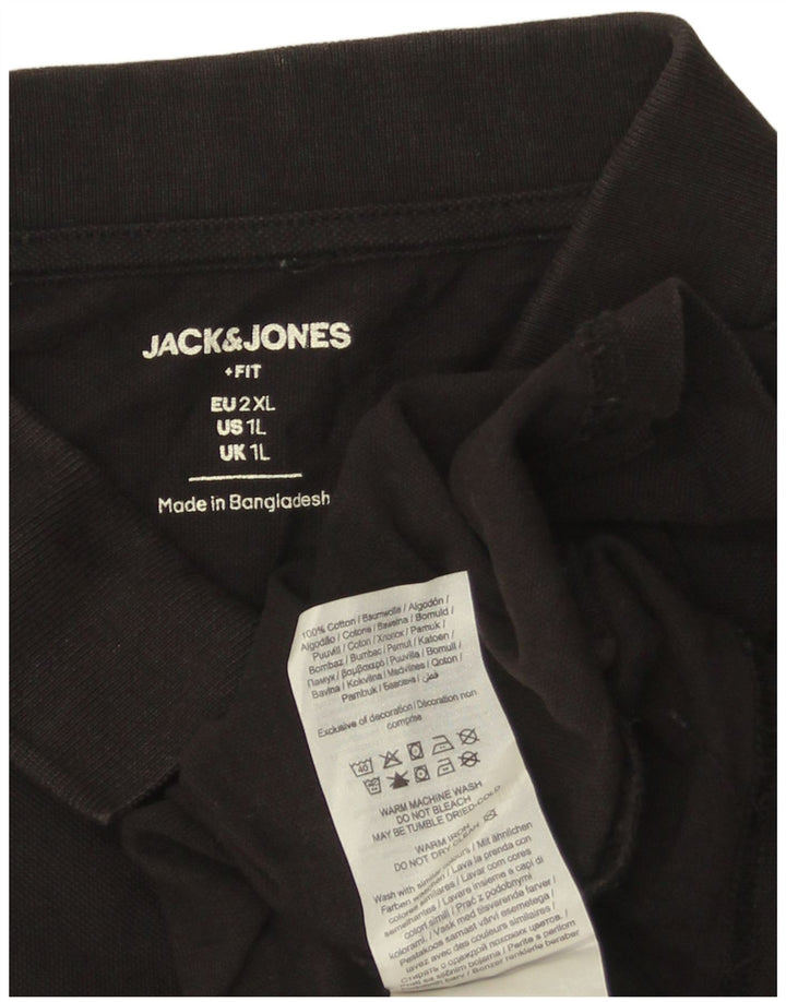 Мужская рубашка поло JACK & JONES XL, черный хлопок