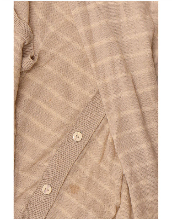 Женский кардиган-свитер WHITE STUFF UK 14, лен в большую бежевую полоску